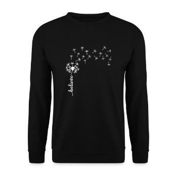Croyez à la conception du pissenlit - Sweat-shirt Unisexe - noir - Devant - Alina (178cm) & Michal (187cm)