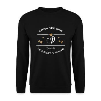 Christliches Design, das zuvor in Christus erwählt wurde - Unisex Pullover - Schwarz - Vorne - Alina (178cm) & Michal (187cm)