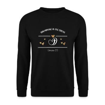 Le design chrétien triomphe dans la croix - Sweat-shirt Unisexe - noir - Devant - Alina (178cm) & Michal (187cm)
