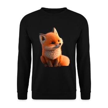 Renard assis - Sweat-shirt Unisexe - noir - Devant - Alina (178cm) & Michal (187cm)