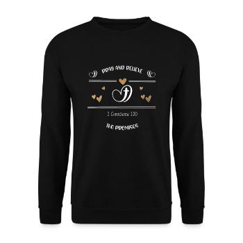 Christian Design croit aux promesses - Sweat-shirt Unisexe - noir - Devant - Alina (178cm) & Michal (187cm)