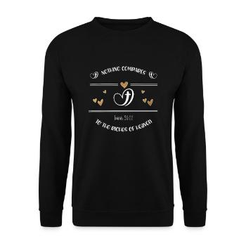 Christian Design the riches of heaven - Unisex Sweatshirt - black - Front - Alina (178cm) & Michal (187cm)