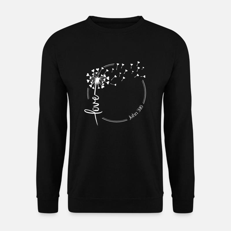 Christlicher Löwenzahn Design Liebe Johannes 3:16 - Unisex Pullover - Schwarz