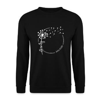 Christian Dandelion design eternity John 10:28 - Unisex Sweatshirt - black - Front - Alina (178cm) & Michal (187cm)