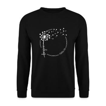 Christian Dandelion Design vergeben 1. Johannes 1:9 - Unisex Pullover - Schwarz - Vorne - Alina (178cm) & Michal (187cm)