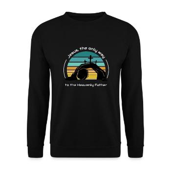Jesus, der einzige Weg - Unisex Pullover - Schwarz - Vorne - Alina (178cm) & Michal (187cm)