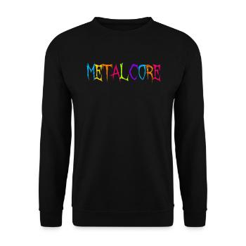 Lustige Metalcore Regenbogenfarben Metalhead - Unisex Pullover - Schwarz - Vorne - Alina (178cm) & Michal (187cm)