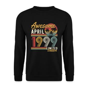Avril 1999 Vintage Anniversaire Vintage Rétro - Sweat-shirt Unisexe - noir - Devant - Alina (178cm) & Michal (187cm)