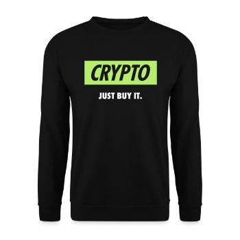 Crypto – Just buy it | White - Unisex Sweatshirt - black - Front - Alina (178cm) & Michal (187cm)