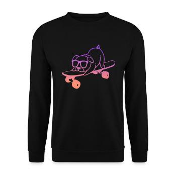 Skateboarding Hund Skateboard Tricks Skater - Unisex Pullover - Schwarz - Vorne - Alina (178cm) & Michal (187cm)
