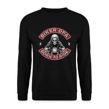 Biker Opa Motorrad Motorradfahrer - Unisex Pullover - Schwarz - Vorne - Alina (178cm) & Michal (187cm)