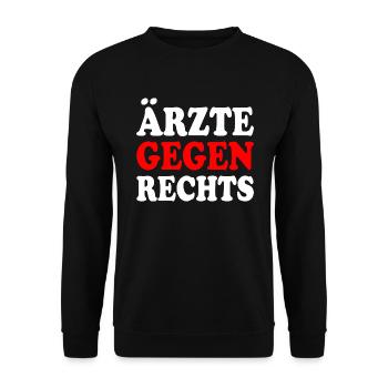 Ärzte gegen rechts - Unisex Pullover - Schwarz - Vorne - Alina (178cm) & Michal (187cm)