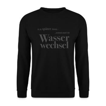 Wasserwechsel T-Shirt für Aquarianer - Unisex Pullover - Schwarz - Vorne - Alina (178cm) & Michal (187cm)