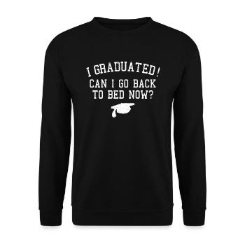 Fin de scolarité Sort Humour Drôle Cadeau - Sweat-shirt Unisexe - noir - Devant - Alina (178cm) & Michal (187cm)