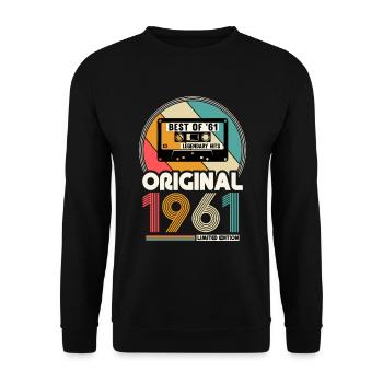 Vintage 1961 born Vintage Best of '61 - Unisex Sweatshirt - black - Front - Alina (178cm) & Michal (187cm)