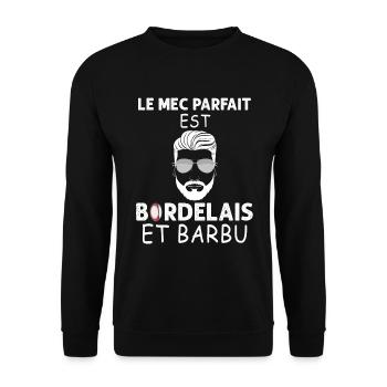 Bordelais Barbu Et Rugby Cadeau Homme Supporters - Sweat-shirt Unisexe - noir - Devant - Alina (178cm) & Michal (187cm)