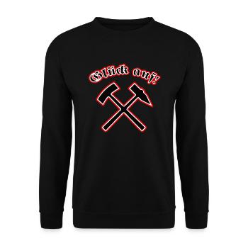 Glück auf! - Unisex Pullover - Schwarz - Vorne - Alina (178cm) & Michal (187cm)