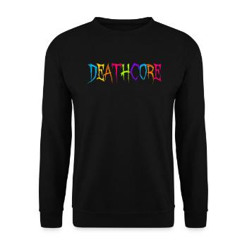 Lustige Deathcore Regenbogenfarben Metalhead - Unisex Pullover - Schwarz - Vorne - Alina (178cm) & Michal (187cm)