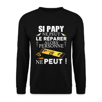 Mon papy c'est un bricoleur parfait - Sweat-shirt Unisexe - noir - Devant - Alina (178cm) & Michal (187cm)