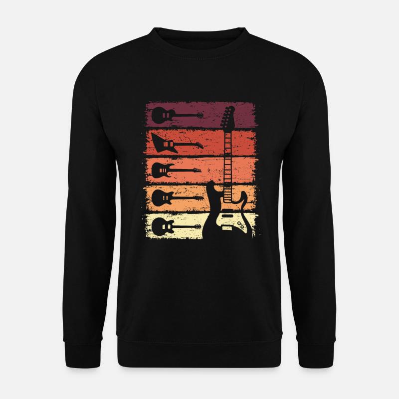 Gitarre Retro E-Gitarre Gitarrist - Unisex Pullover - Schwarz