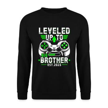 Zum großen Bruder 2025 aufgestiegen - Unisex Pullover - Schwarz - Vorne - Alina (178cm) & Michal (187cm)