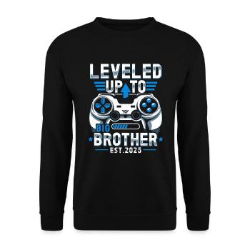 Zum großen Bruder 2025 aufgestiegen - Unisex Pullover - Schwarz - Vorne - Alina (178cm) & Michal (187cm)