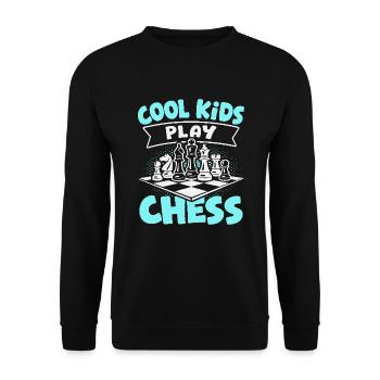 Chess Player Cool Kids Play Chess - Unisex Sweatshirt - black - Front - Alina (178cm) & Michal (187cm)