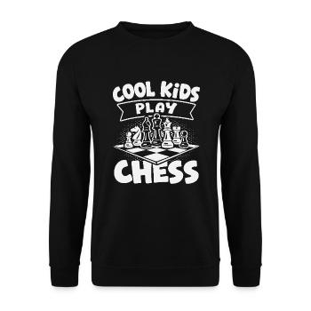 Chess Player Cool Kids Play Chess - Unisex Sweatshirt - black - Front - Alina (178cm) & Michal (187cm)