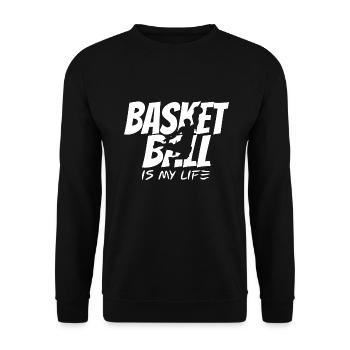 Basketball ist mein Leben - Unisex Pullover - Schwarz - Vorne - Alina (178cm) & Michal (187cm)
