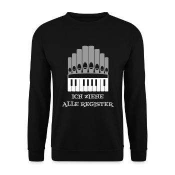 Organiste disant musicien d'orgue - Sweat-shirt Unisexe - noir - Devant - Alina (178cm) & Michal (187cm)