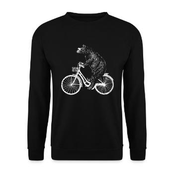 Bicycle Bear Funny Cyclist Cyclist - Unisex Sweatshirt - black - Front - Alina (178cm) & Michal (187cm)