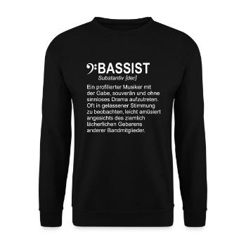 Bassist Definition Deutsch - Unisex Pullover - Schwarz - Vorne - Alina (178cm) & Michal (187cm)