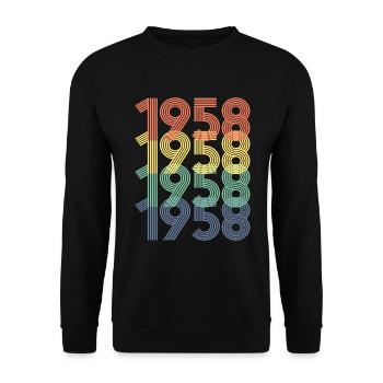 Cool Retro 1958, 64 ans, cadeau de 64e anniversaire - Sweat-shirt Unisexe - noir - Devant - Alina (178cm) & Michal (187cm)