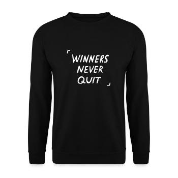 Les gagnants n’abandonnent jamais Citation - Sweat-shirt Unisexe - noir - Devant - Alina (178cm) & Michal (187cm)