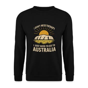 Je n’ai pas besoin de thérapie, seulement de l’Australie - Sweat-shirt Unisexe - noir - Devant - Alina (178cm) & Michal (187cm)