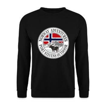 Norway Adventures - Norway Flag & Moose - Unisex Pullover - Schwarz - Vorne - Alina (178cm) & Michal (187cm)