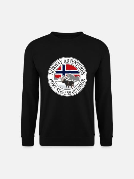 Norway Adventures - Norway Flag & Moose - Unisex Pullover - Schwarz
