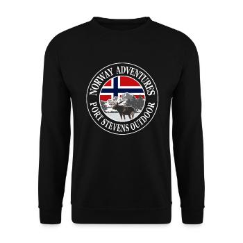 Norway Adventures - Norway Flag & Moose - Unisex Sweatshirt - black - Front - Alina (178cm) & Michal (187cm)