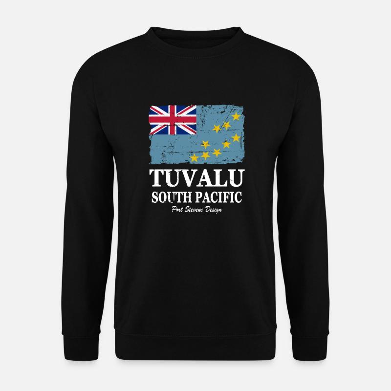 Flag of Tuvalu - Tuvalu Flagge - shabby look - Unisex Pullover - Schwarz