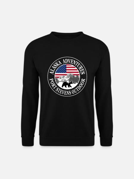 Alaska - Bär - USA Flagge - Unisex Pullover - Schwarz