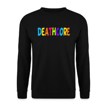 Lustige Deathcore Regenbogenfarben Metalhead - Unisex Pullover - Schwarz - Vorne - Alina (178cm) & Michal (187cm)