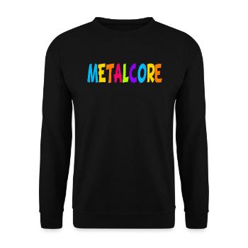 Lustige Metalcore Regenbogenfarben Metalhead - Unisex Pullover - Schwarz - Vorne - Alina (178cm) & Michal (187cm)