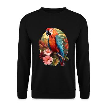 Perroquet - Sweat-shirt Unisexe - noir - Devant - Alina (178cm) & Michal (187cm)