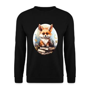 Fuchs - Unisex Pullover - Schwarz - Vorne - Alina (178cm) & Michal (187cm)