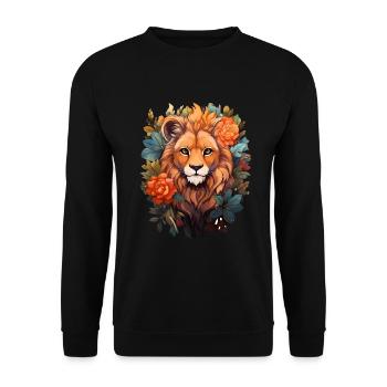 Lion - Unisex Sweatshirt - black - Front - Alina (178cm) & Michal (187cm)