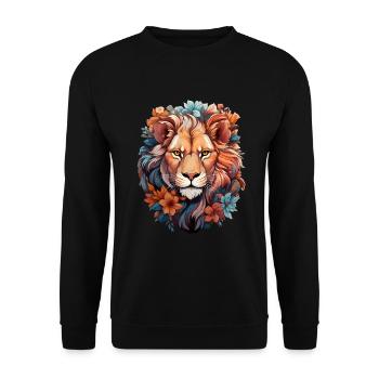 Lion - Unisex Sweatshirt - black - Front - Alina (178cm) & Michal (187cm)