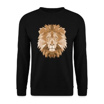 Löwenkopf polygonale abstrakte Farben Leo King Geschenk - Unisex Pullover - Schwarz - Vorne - Alina (178cm) & Michal (187cm)