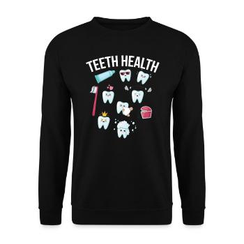 Tooth Dentist Healthy Teeth Dentistry Gift - Unisex Sweatshirt - black - Front - Alina (178cm) & Michal (187cm)