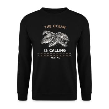 La mer appelle je vais, plongeur plonger vintage - Sweat-shirt Unisexe - noir - Devant - Alina (178cm) & Michal (187cm)