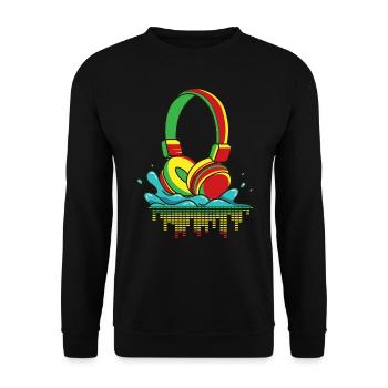 Reggae Musik Afrika Jamaica Rastafari - Unisex Pullover - Schwarz - Vorne - Alina (178cm) & Michal (187cm)